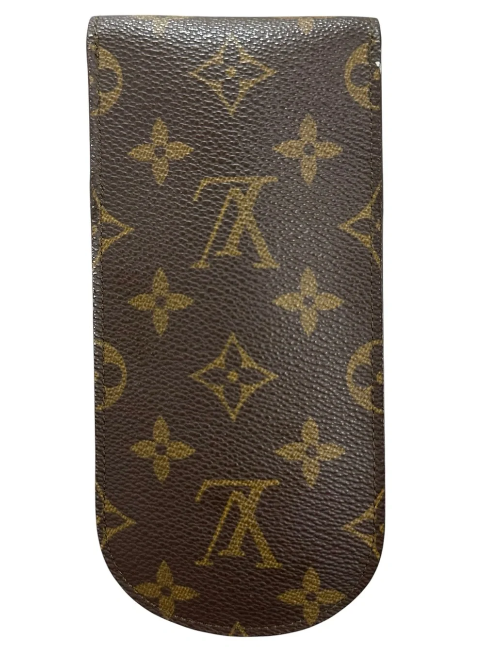 Louis Vuitton Monogram Leather & Olive Green Suede Large Sunglasses Case